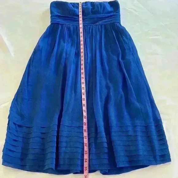 J.‎ Crew Juliet Dress 100 percent Silk Royal Blue Strapless Vintage - Picture 9 of 15
